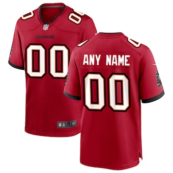 mens nike tampa bay buccaneers red custom game jersey